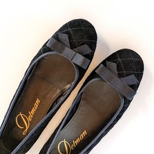 Delman suede quilted ballet flats